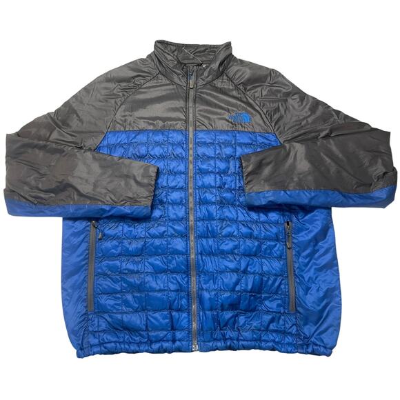 The North Face TNF Thermoball Black Blue Full Zip Puffer Jacket - Size Men's XL - Picture 1 of 11